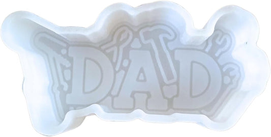 Dad with Tools Freshie Silicone Mold 1.75 x 4.5 x 0.8” Fathers Day Daddy Gift Scented Aroma Beads Supplies Resin, Car Candles, Soap Oven Safe Bake Heat Resistant to 400 F