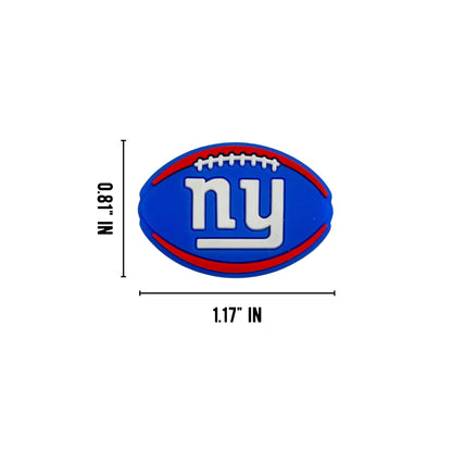 New York Focal Bead Sports Football Shaped 12pk 1.17” for Bulk Keychains Silicone Charm Giant Beadable Pens Freshie Hangers Logo Game Day Blue
