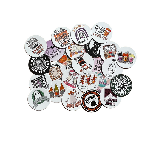 Fall/Halloween Freshie Cardstock Cutouts Rounds Random Mix | 12 pk